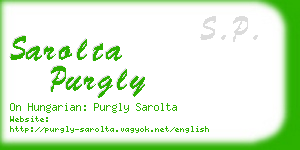 sarolta purgly business card